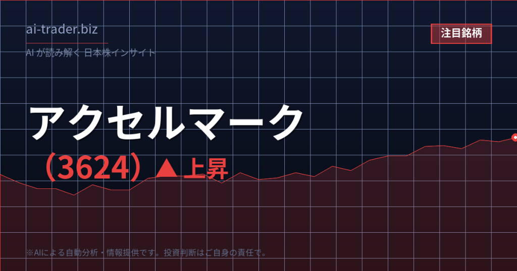 アクセルマーク（3624）が急騰、超低位のモバイル・ゲーム関連株に資金