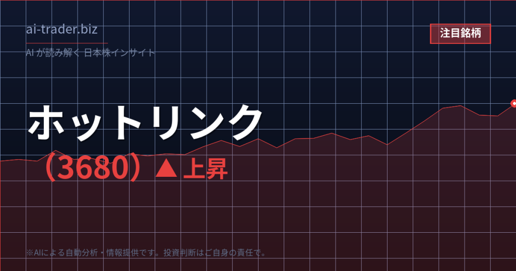 ホットリンク（3680）が急騰、SNSマーケ・データ解析関連で物色