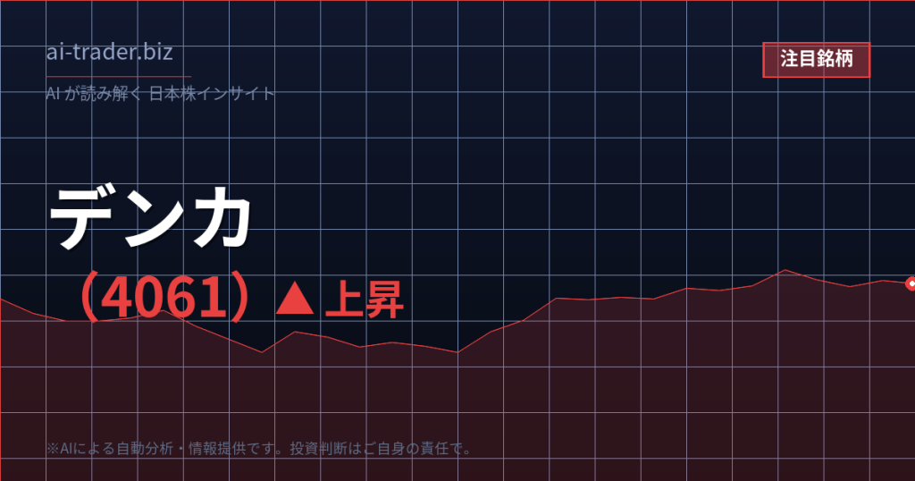 デンカ（4061）が急騰、電子材料・化学関連で資金流入