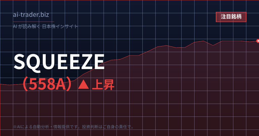SQUEEZE（558A）が急騰、宿泊DX・インバウンド関連で物色