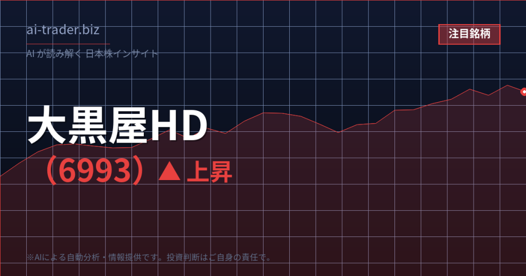 大黒屋ホールディングス（6993）が大幅高、リユース需要を背景に物色